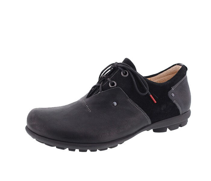 think schn&uuml;rschuhe schwarz kong schwarz-kombi 142-0000 fussbett: lederbezogene wechselbare kork-latex-bettung (pflanzlich gegerbt) lederfutter - vegetabil gegerbt 5 mm absatz der beliebteste herren schn&uuml;rer in neutralem schwarz
