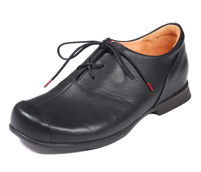 think schn&uuml;rschuhe schwarz pensa damen schwarz 199-0000 fussbett: lederbezogene wechselbare kork-latex-bettung (pflanzlich gegerbt) leder 5 mm absatz faire & soziale produktion,pflanzlich gegerbtes futterleder,pflanzlich gegerbtes oberleder,reparaturf&auml;higkeit