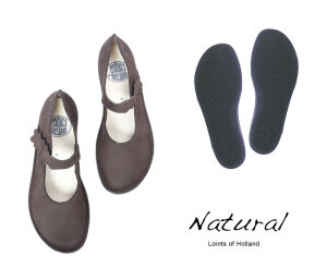 Loints Riemchen-Ballerinas Natural dark brown braun 68943-0261  - LNT 161