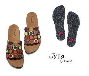 Think Pantoletten bunt Julia schwarz/multicolour 247-0000 - JLA 141