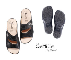 Think Pantoletten schwarz Camilla schwarz-kombi 76-0010 - AML 282