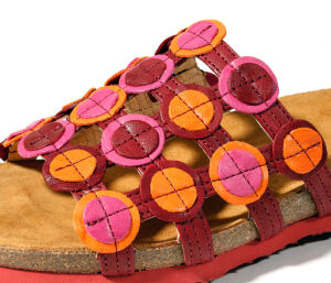 Think Pantoletten rot Julia cherry/kombi 247-5000 - JLA 149