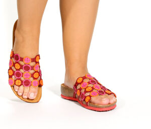 Think Pantoletten rot Julia cherry/kombi 247-5000 - JLA 149