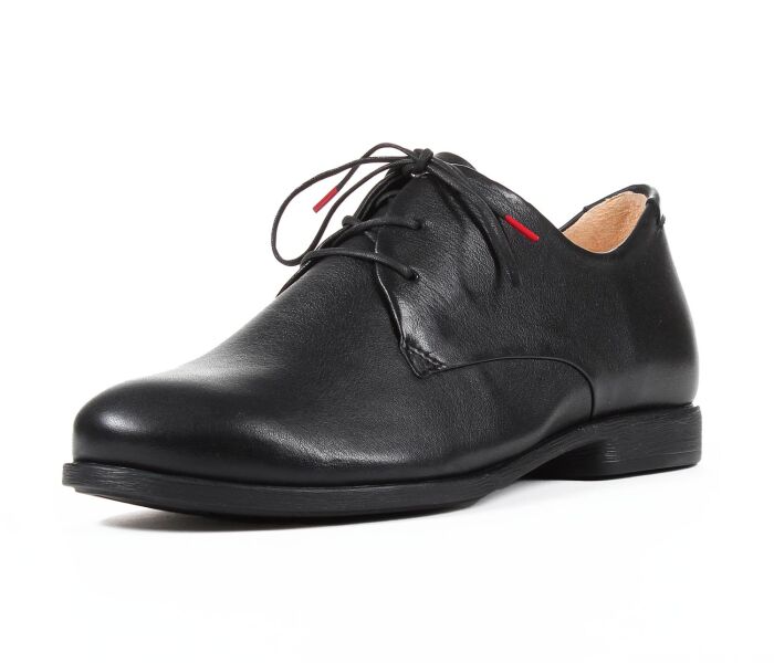 think schn&uuml;rschuhe schwarz agrat schwarz 20-0000 fussbett: lederbezogene wechselbare kork-latex-bettung (pflanzlich gegerbt) leder pflanzlich  gegerbt 10 mm comfort-absatz schlichter schn&uuml;r-schuh dezent in weichem leder gefertigt, unauff&auml;llig und probleml&ouml;send