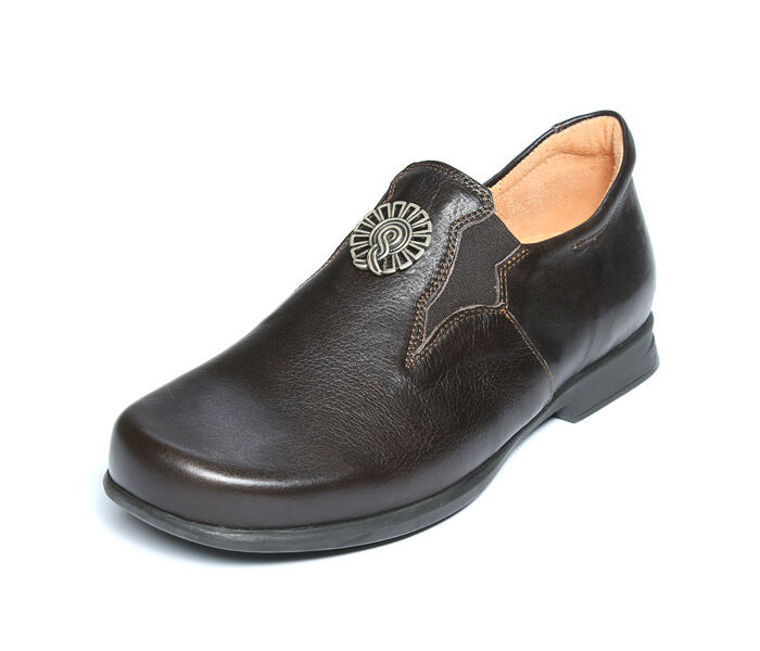 think slipper braun pensa damen espresso 272-3000 fussbett: lederbezogene wechselbare kork-latex-bettung (pflanzlich gegerbt) kalbsleder pflanzlich  gegerbt - nicht gef&auml;rbt 5 mm absatz slipper mit 2 seitlichen gummiz&uuml;gen