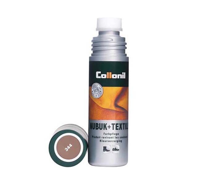 Nubuk Textile Farbpflege - taupe 344 - Flasche mit Schwamm