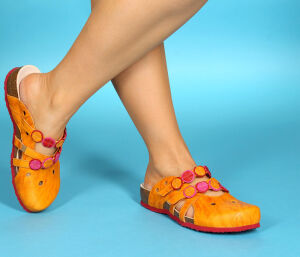 Think Clogs gelb Julia saffran/kombi 121-6000 - UJA 140