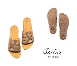 Think Pantoletten braun Julia tan/kombi 247-3000 - JLA 162