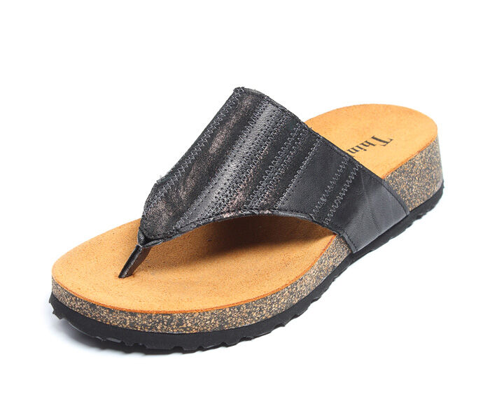 think zehengreifer schwarz koak sz/kombi 362-0000 fussbett: lederbezogene nicht wechselbare kork-latex-bettung (pflanzlich gegerbt) mit auftrittsdämpfung kalbsleder pflanzlich  gegerbt - nicht gefärbt 20 mm keil-absatz in der bettung die schöne kombination aus verschiedenen ledern macht diesen in der form schlicht gehaltenen zehengreifer zum wohlfühl-hingucker