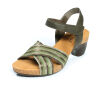 think sandaletten gr&uuml;n traudi oliv/kombi 308-7000 nicht wechselbares kork-leder fussbett (pflanzlich gegerbt) kalbsleder pflanzlich  gegerbt - gef&auml;rbt 7000 elegante neue sandalette mit den beliebten breiten kreuz-riemen im ballen-bereich. passt sich prima an und l&auml;sst den fuss schlanker wirken. stabiler klett-riemen am kn&ouml;chel.