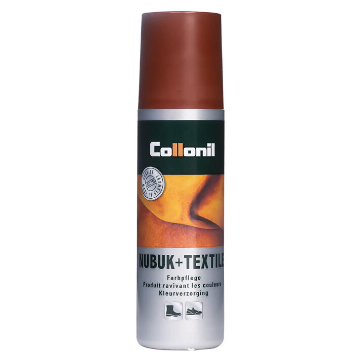 Nubuk Textile Farbpflege - mittel braun 398 - Flasche mit Schwamm
