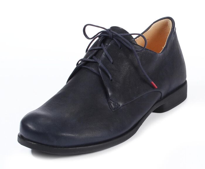 think schn&uuml;rschuhe blau agrat navy 20-8020 fussbett: lederbezogene wechselbare kork-latex-bettung (pflanzlich gegerbt) leder pflanzlich  gegerbt 10 mm comfort-absatz schlichter schn&uuml;r-schuh dezent in weichem leder gefertigt, unauff&auml;llig und probleml&ouml;send