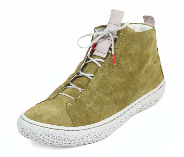 think schnürschuhe grün tjub moos/kombi 561-7000 fussbett: lederbezogene wechselbare kork-latex-bettung (pflanzlich gegerbt) kalbsleder pflanzlich  gegerbt - nicht gefärbt ohne absatz neuer sportiver schnürer in knöchelbedeckender höhe für frühjahr / sommer mit verdeckter schnürung. leicht und elastisch