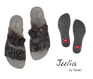 Think Pantoletten schwarz Julia schwarz 567-0000 - JLA 178