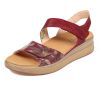 think sandaletten rot meggie cherry/kombi 586-5000 durch klett fixiertes, wechselbares geschäumtes pu-leder fußbett kalbsleder pflanzlich  gegerbt - farblich passend gefärbt 10 mm keilabsatz in der sohle attraktive sandalette mit 2 stabilen klettverschlüssen für sicheren halt. gute ballenabdeckung und tolles gehgefühl.