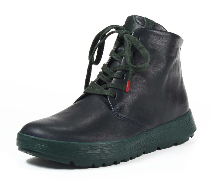 think booties blau comoda navy-kombi 628-8010 fussbett: lederbezogene wechselbare kork-weichschaum-bettung mit besonders guter auftritt-d&auml;mpfung im ballenbereich (pflanzlich gegerbt) leder pflanzlich  gegerbt 10 mm absatz in der keilsohle die besten city-booties mit angenehmer schafth&ouml;he von ca. 10 cm und schn&uuml;rung f&uuml;r individuellen sitz. echt gut, echt bequem.