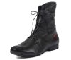 think stiefeletten schwarz guad-2 schwarz 623-0000 fussbett: textilfilz-bezogene wechselbare kork-latex-bettung (pflanzlich gegerbt) mit besonderer auftritt-dämpfung im ballenbereich weicher textil-filz aus 75 % wolle, 5 % cashmere und 20 % polyamid 10 mm absatz edel geschnittene booties in zeitlos klassischer linienführung. nahtfreie ballenpartie, lange funktionsschnürung und zusätzlicher reissverschluss bringen komfort. für alle gelegenheiten geeignet.schafthöhe ca. 17 cm