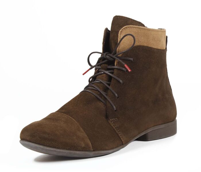think stiefeletten braun guad-2 umbra 501-3000 fussbett: lederbezogene wechselbare kork-latex-bettung (pflanzlich gegerbt) echter walkloden von steiner 1888 aus &ouml;sterreich 10 mm absatz west-end booties mit dekorativ betonter vorderkappe. funktionsschn&uuml;rung und seitlicher reissverschluss sorgen f&uuml;r einfachen einstieg und bequemen halt. der hohe schaftrand birgt sportive und formelle kombinationsm&ouml;glichkeiten f&uuml;r rock, kleid oder hose.