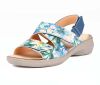 think sandaletten blau camilla electric/kombi 710-9020 fussbett: lederbezogene wechselbare kork-latex-bettung (pflanzlich gegerbt) leder pflanzlich  gegerbt 15 mm keil-absatz sehr funktionelle sandaletten mit 3 klettverschlüssen für besten sitz.