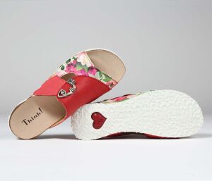 Think Pantoletten rot Mizzi flamingo/kombi 124-9040 - MZZ 381