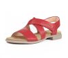 think sandaletten rot kamaa fire 776-5000 fest eingearbeites fussbett mit guter auftrittsd&auml;mpfung- nicht wechselbar kalbsleder pflanzlich  gegerbt - gef&auml;rbt 10 mm absatz extra leichte sommer-sandalette mit guter ballenabeckung und kreuzbandage mit 1 klett-riemchen. fersenriemchen mit kleinem gummizug an der innenseite.