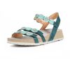 think sandalette gr&uuml;n koak atlantic/kombi 322-7020 fussbett: lederbezogene nicht wechselbare kork-latex-bettung (pflanzlich gegerbt) mit auftrittsd&auml;mpfung kalbsleder pflanzlich  gegerbt - nicht gef&auml;rbt 20 mm keil-absatz in der bettung sehr funktionelle sandaletten mit 3 klettverschl&uuml;ssen f&uuml;r besten sitz. die mit runden lederapplikationen besetzten riemchen geben individuellen halt und wirken optisch schm&auml;ler.