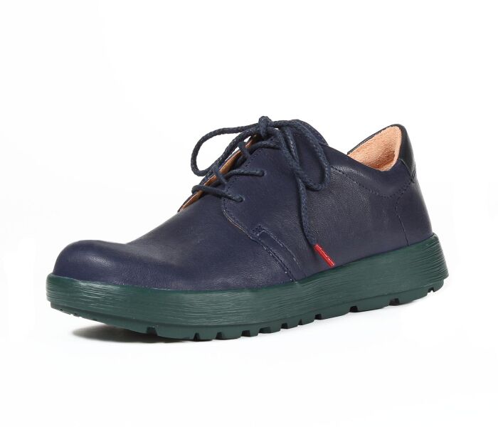 think schn&uuml;rschuhe blau comoda navy/kombi 440-8000 fussbett: lederbezogene wechselbare kork-weichschaum-bettung mit besonders guter auftritt-d&auml;mpfung im ballenbereich (pflanzlich gegerbt) leder pflanzlich  gegerbt 10 mm absatz in der keilsohle leichter comfortabler schn&uuml;rer mit nahtfreier ballenpartie