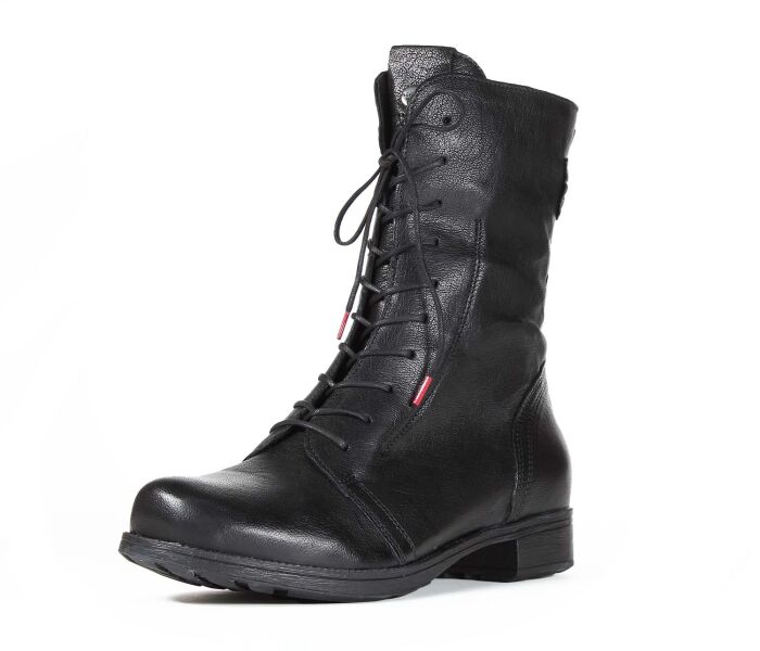 think stiefeletten schwarz denk schwarz 154-0000 fussbett: textilfilzbezogene wechselbare kork-latex-bettung weicher textil-filz aus 75 % wolle, 5 % cashmere und 20 % polyamid 10 mm absatz sch&ouml;n schlichter funktionsboots mit durchgehender schn&uuml;rung und vern&auml;hter lasche um ein verrutschen zu vermeiden. seitlicher reissverschluss sorgt f&uuml;r schnellen einstieg. lassen sie die 2 oberen &ouml;sen einfach ungeschn&uuml;rt, es sieht entspannter aus.br>schafth&ouml;he ca. 19 cm
