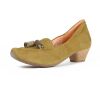 think pumps gr&uuml;n aida cypress/kombi 917-7000 fussbett: lederbezogene wechselbare kork-latex-bettung (pflanzlich gegerbt) kalbsleder pflanzlich  gegerbt - nicht gef&auml;rbt neuer 35 mm absatz mit weicherem auftritt aida - jetzt auch mit troddeln. auffallende pumps mit 2 verschiedenen-farbigen bommeln. beidseitig leichter gummizug f&uuml;r guten sitz und nahtfreie vorderpartie.