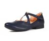 think ballerinas blau guad-2 navy 564-8040 fussbett: lederbezogene wechselbare kork-latex-bettung (pflanzlich gegerbt) kalbsleder pflanzlich  gegerbt - nicht gef&auml;rbt 10 mm absatz sehr feine und luftige ballerinas, die trotzdem die m&ouml;glichkeit der austauschbaren bettung bieten.1 klett-riemchen und 1 riemchen mit gummizug geben halt.