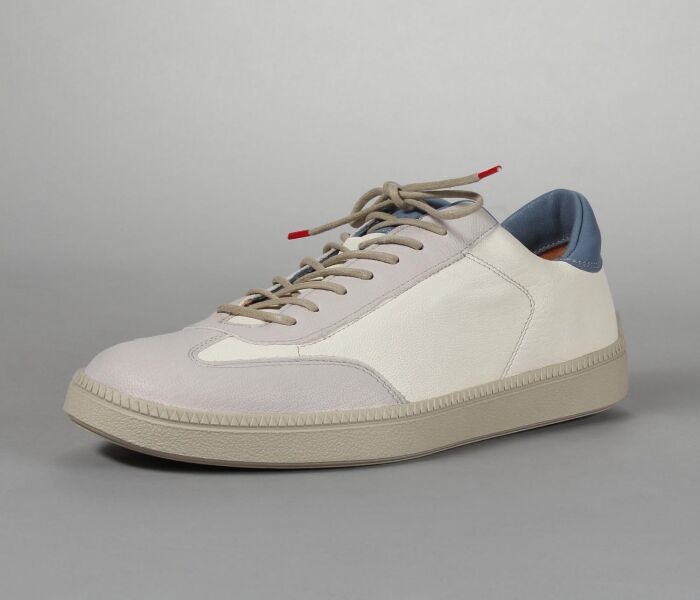 think sneaker weiss turna herren bianco/kombi 889-1010 fussbett: neu - wechselbare lederbezogene kork-weichschaum-bettung mit besonders guter auftritt-d&auml;mpfung im ballenbereich (pflanzlich gegerbt) kalbsleder pflanzlich  gegerbt - nicht gef&auml;rbt ohne absatz trendige sneaker mit elastik-senkeln in harmonischer 3-farbgebung. die elastik senkel lassen sich auch problemlos durch klassische senkel ersetzen.