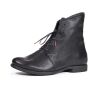think stiefeletten schwarz agrat schwarz 1189-0000 fussbett: lederbezogene wechselbare kork-latex-bettung leder pflanzlich  gegerbt 10 mm comfort-absatz feine kn&ouml;chelbedeckende booties mit seitlichem reissverschluss und funktionaler schn&uuml;rung. geben dem fuss raum und bieten eine nahtfreie vorderpartie.schafth&ouml;he ca. 14 cm