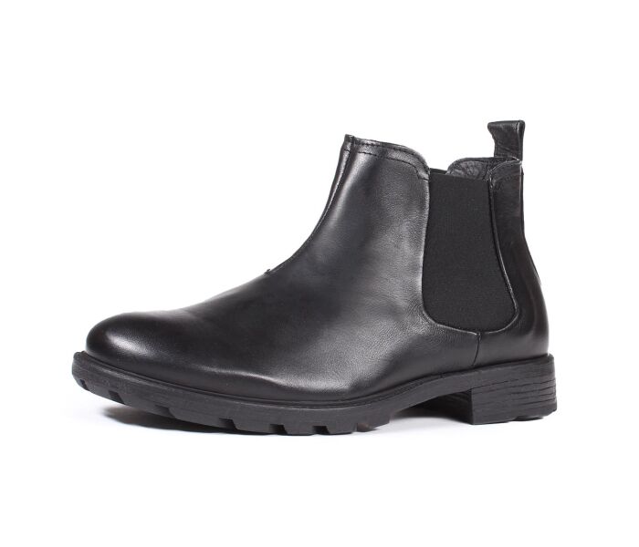 think boots schwarz hawara schwarz 1018-0000 fussbett: lederbezogene wechselbare kork-latex-bettung (pflanzlich gegerbt) lederfutter - vegetabil gegerbt und ungefärbt 15 mm absatz geräumig kernige chelsea-boots in knöchelbedeckender höhe