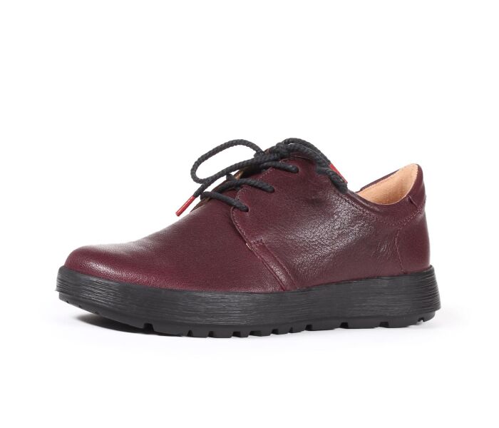 think schn&uuml;rschuhe wein-rot comoda prugna 440-5020 fussbett: lederbezogene wechselbare kork-weichschaum-bettung mit besonders guter auftritt-d&auml;mpfung im ballenbereich (pflanzlich gegerbt) lederfutter - vegetabil gegerbt und ungef&auml;rbt 10 mm absatz in der keilsohle leichter comfortabler schn&uuml;rer mit nahtfreier ballenpartie
