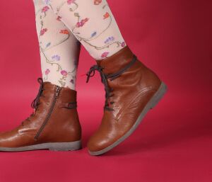 think booties braun rento cognac 843-3010 lederbezogene...
