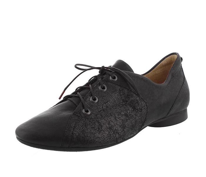 think schn&uuml;rschuhe schwarz guad sz-kb 81287-09 fussbett: lederbezogene wechselbare kork-latex-bettung (pflanzlich gegerbt) kalbsleder pflanzlich  gegerbt 10 mm absatz sehr praktisch: lange schn&uuml;rung und weiter einstieg sorgen f&uuml;r ideale passform, das leicht gl&auml;nzende effekt-leder an den seiten sorgt f&uuml;r attraktive optik